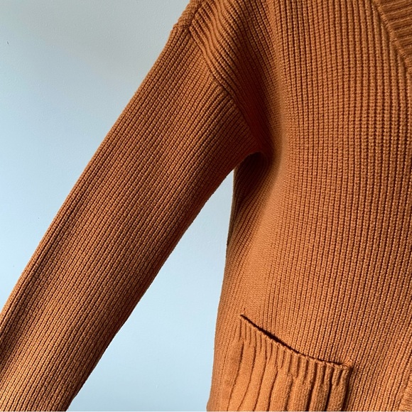 VICI Chunky Knit Cardigan Sweater Button Down Prep Preppy Oversized Cognac Small - Picture 5 of 11